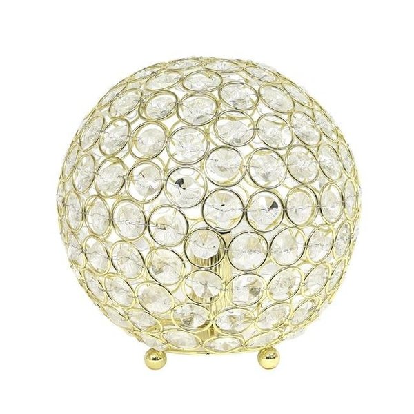 Elegant Garden Design Elegant Designs LT1026-GLD 8 in. Elipse Crystal Ball Sequin Table Lamp; Gold LT1026-GLD